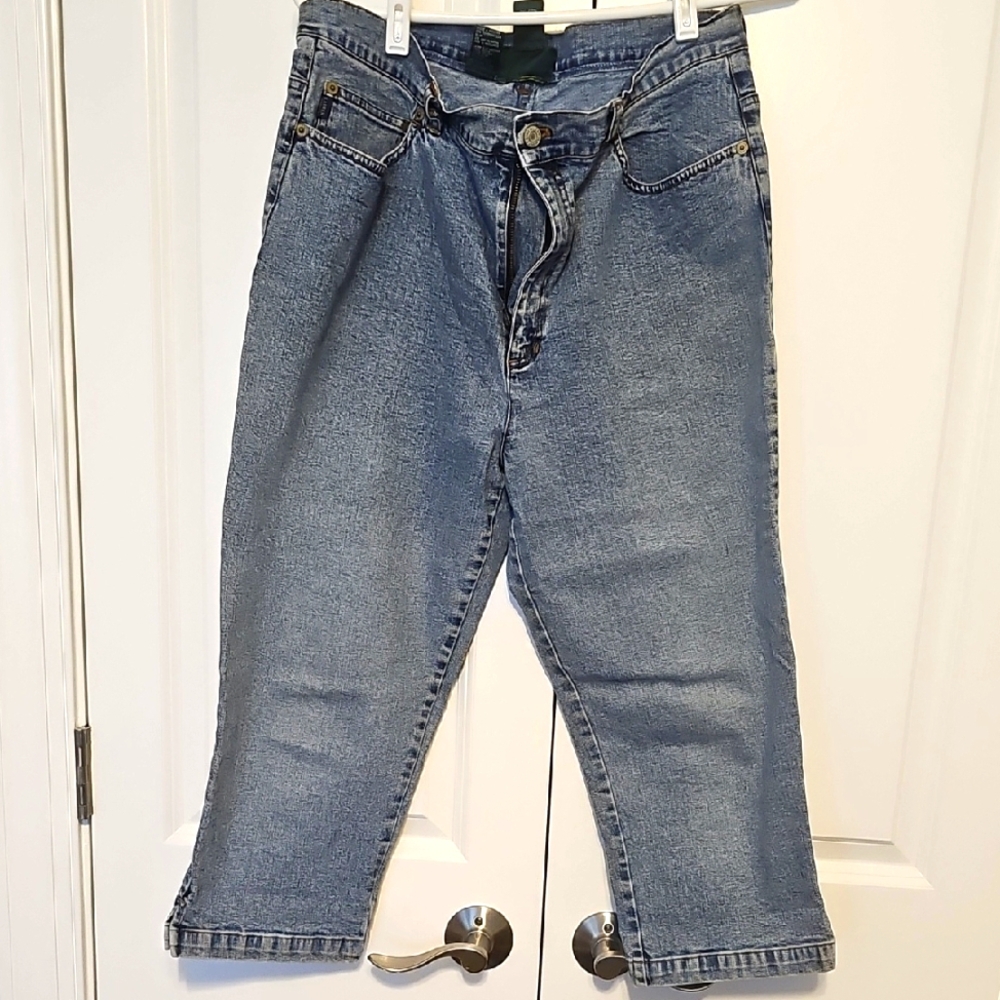 Ralph Lauren Classic Blue Denim Cropped Jeans
